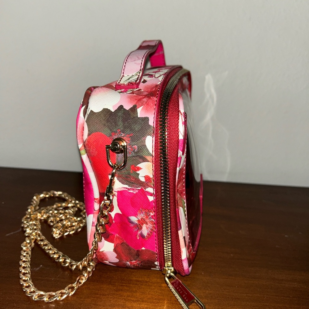 Ted Baker NWOT Floral Clear Cosmetic Bag w/unbranded chain - Picture 5 of 9